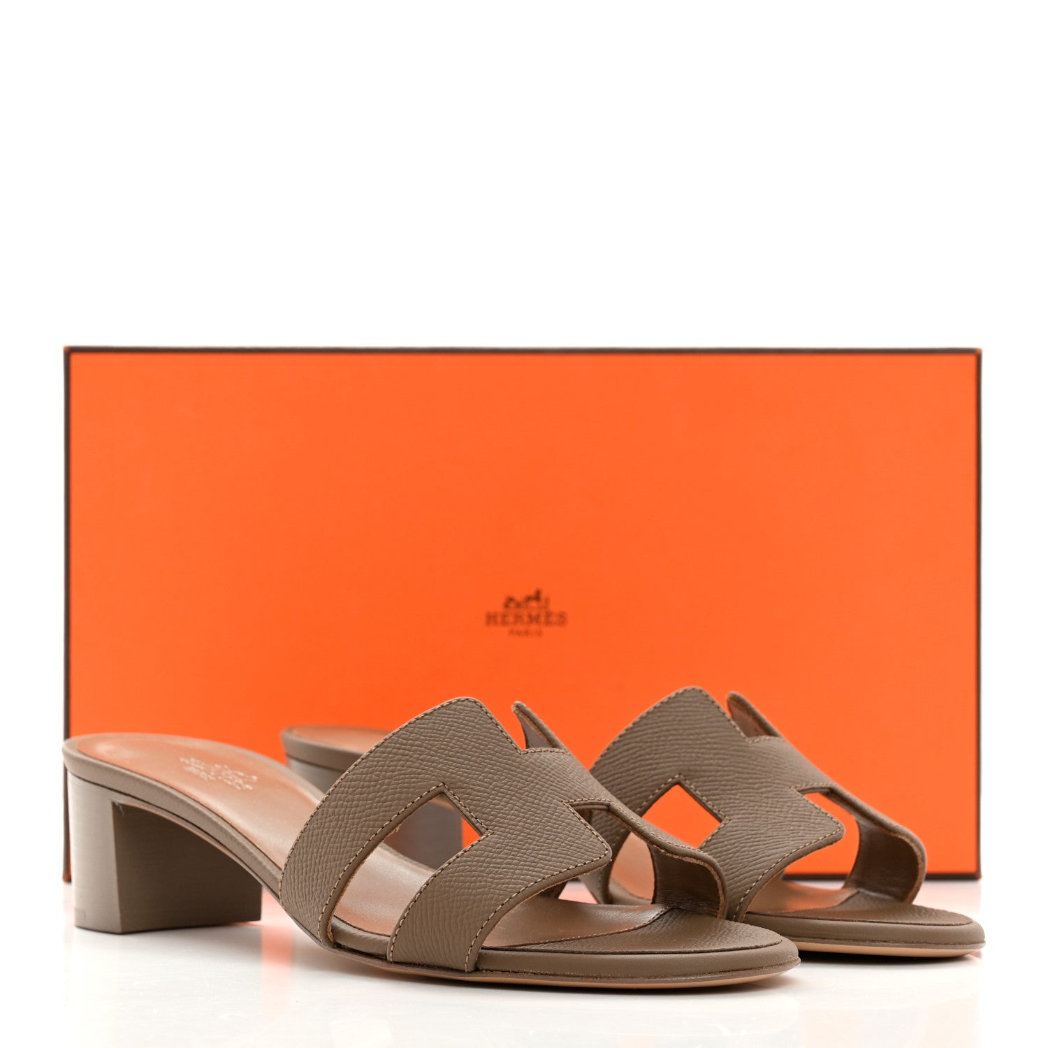 【美品】HERMESオアシズ37 エトゥープ Hermes Epsom Oasis Sandals 37 Etoupe 1617226 – FASHIONPHILE