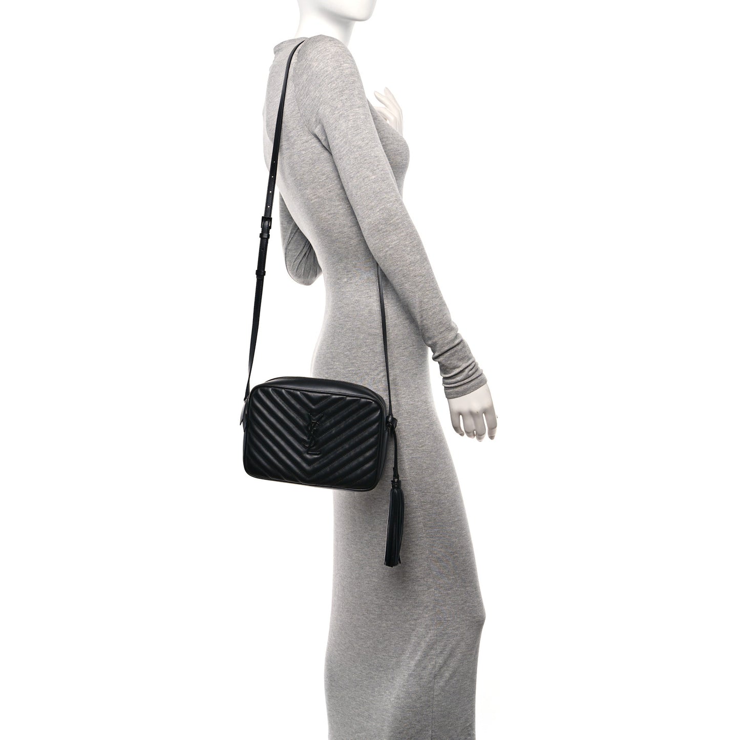 Calfskin Matelasse Monogram Monochrome Lou Camera Bag Black