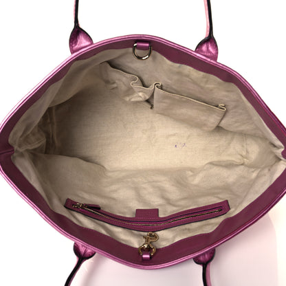 Gucci Metallic Soft Guccissima Large Heart Bit Charm Top Handle Tote Fresia Rose 5 of 26