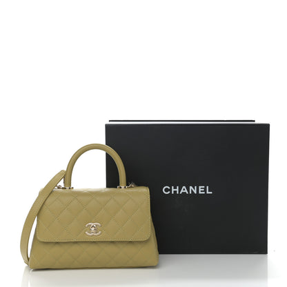 Chanel Caviar Quilted Mini Coco Handle Flap Light Green 8 of 8