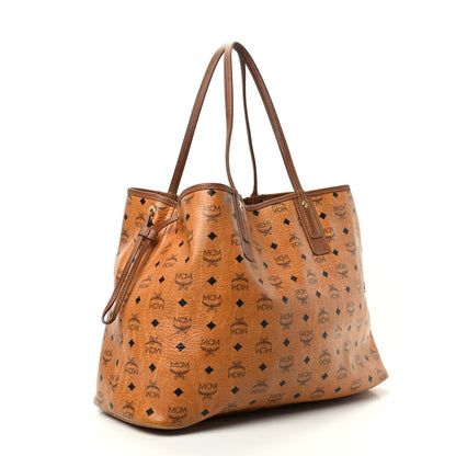 MCM Visetos Large Liz Reversible Shopper Tote Cognac 3 of 11