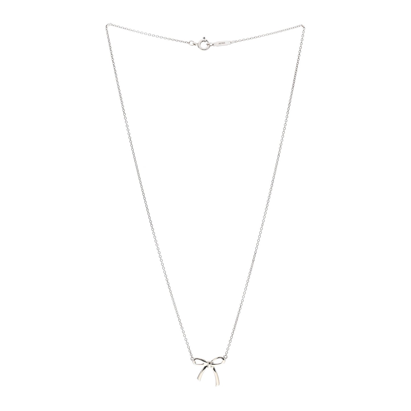 Sterling Silver Small Bow Pendant Necklace
