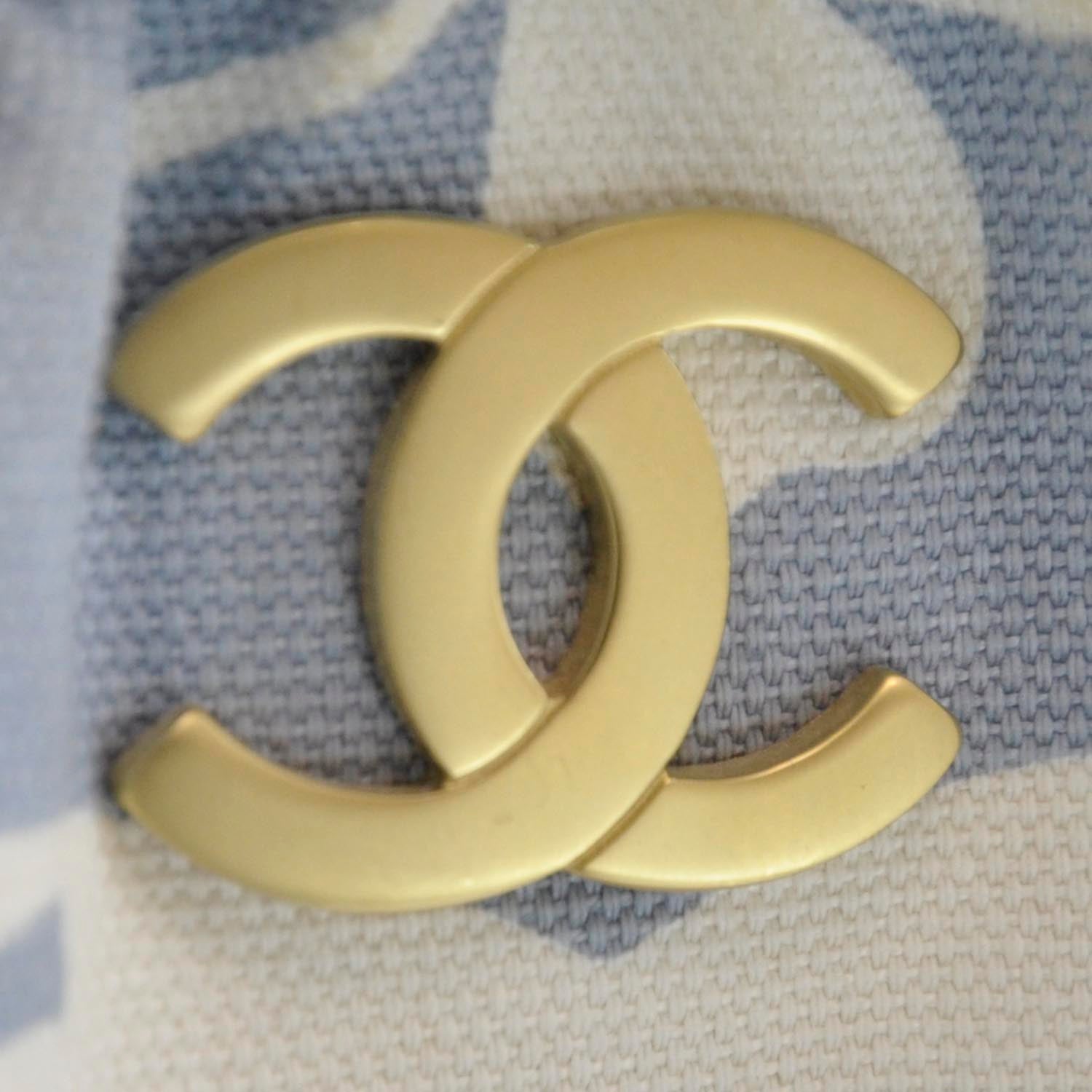 Chanel Canvas CC Clover Print Bag Blue 5 of 8