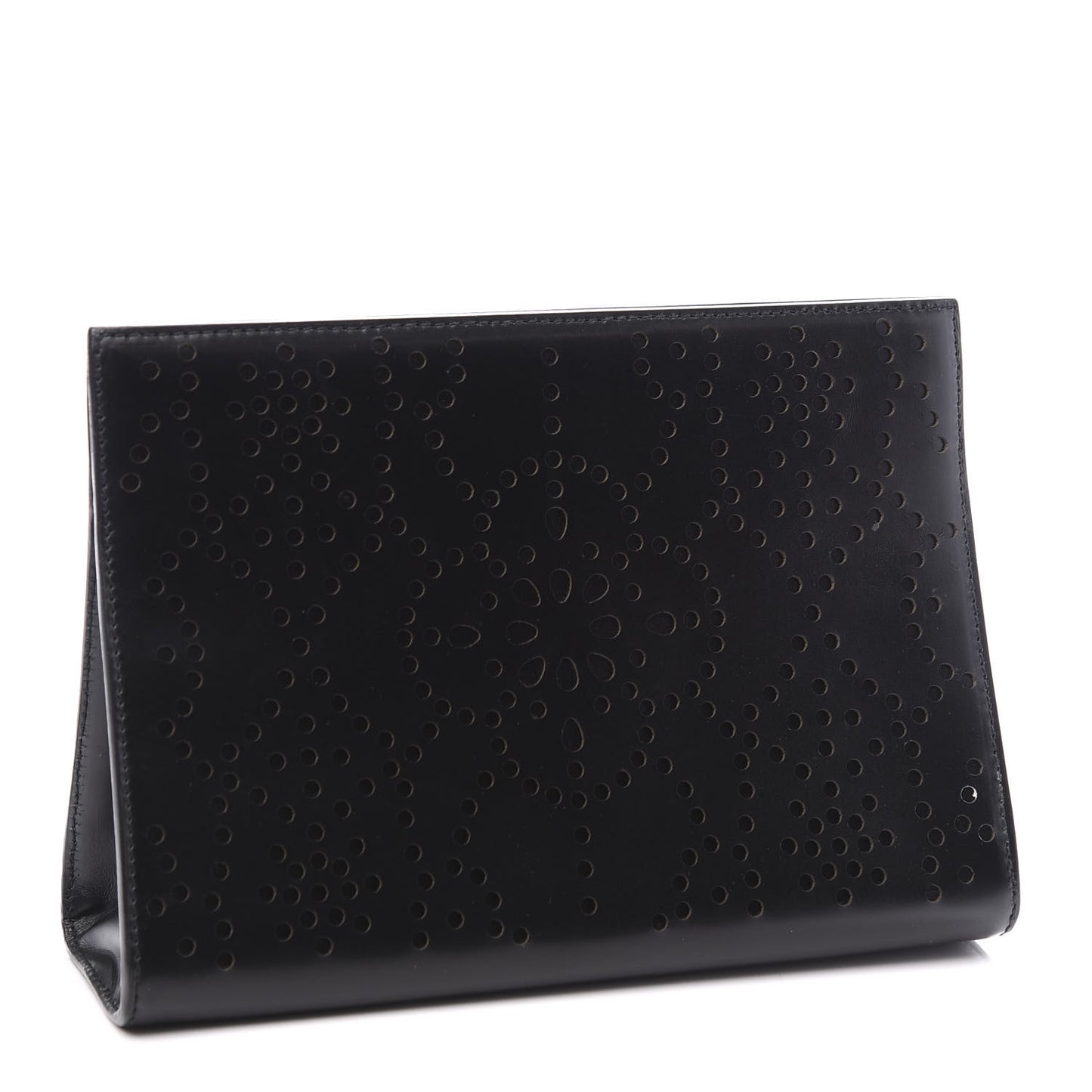 Calfskin Laser Cut Clutch Black