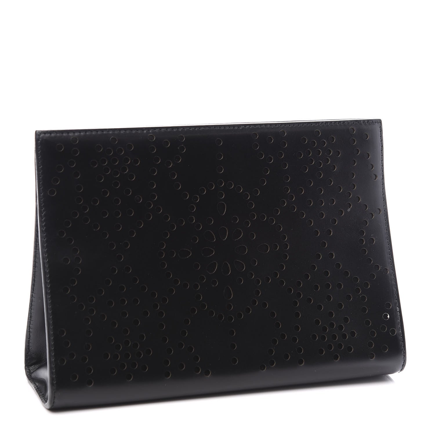 Alaia Calfskin Laser Cut Clutch Black 2 of 8