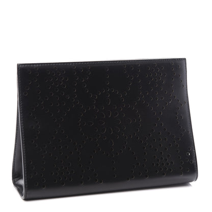 Alaia Calfskin Laser Cut Clutch Black 2 of 8