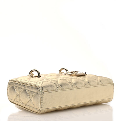 Christian Dior Metallic Lambskin Cannage Small Lady D-Joy Gold 4 of 13