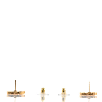 Chanel Metal Textured CC Earrings Gold 3 of 5
