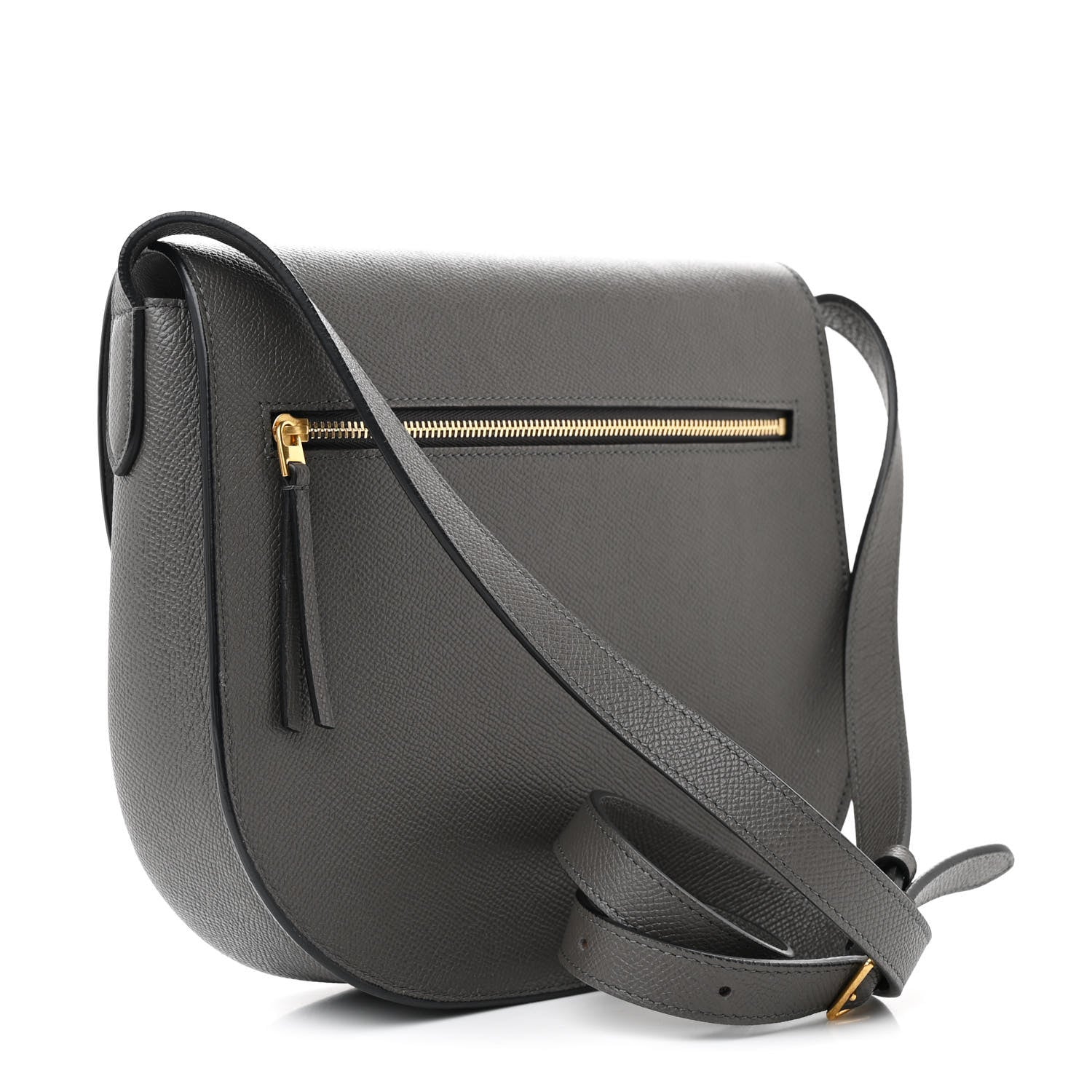 Celine Grained Calfskin Medium Trotteur Grey 3 of 14