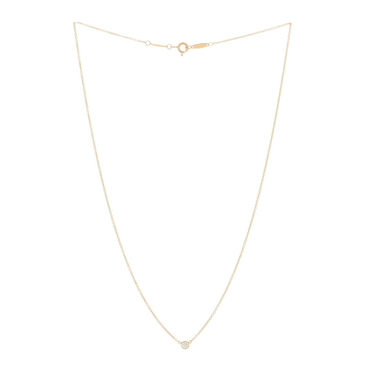 18K Yellow Gold Diamond .08ct Elsa Peretti Diamonds by the Yard Pendant Necklace