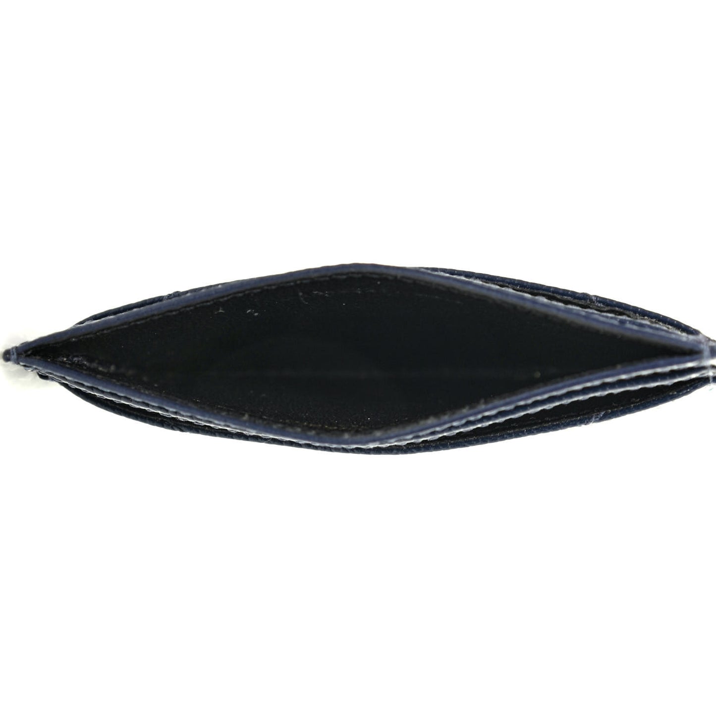 Grain De Poudre Matelasse Chevron Monogram Credit Card Case Navy