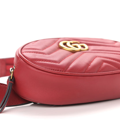 Gucci Calfskin Matelasse GG Marmont Belt Bag 95 38 Hibiscus Red 10 of 14