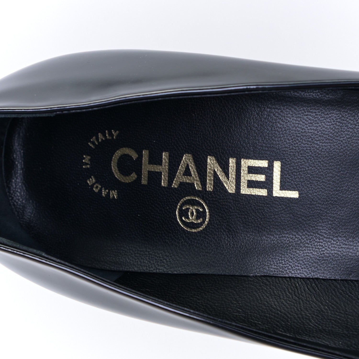 Chanel Patent Cap Toe CC Pumps 40 Black 7 of 7