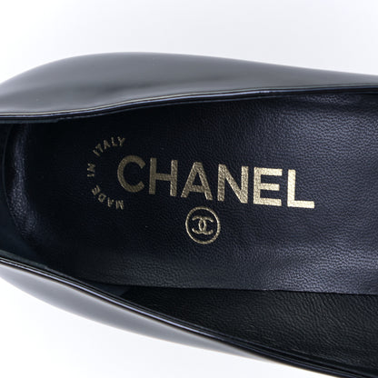 Chanel Patent Cap Toe CC Pumps 40 Black 7 of 7