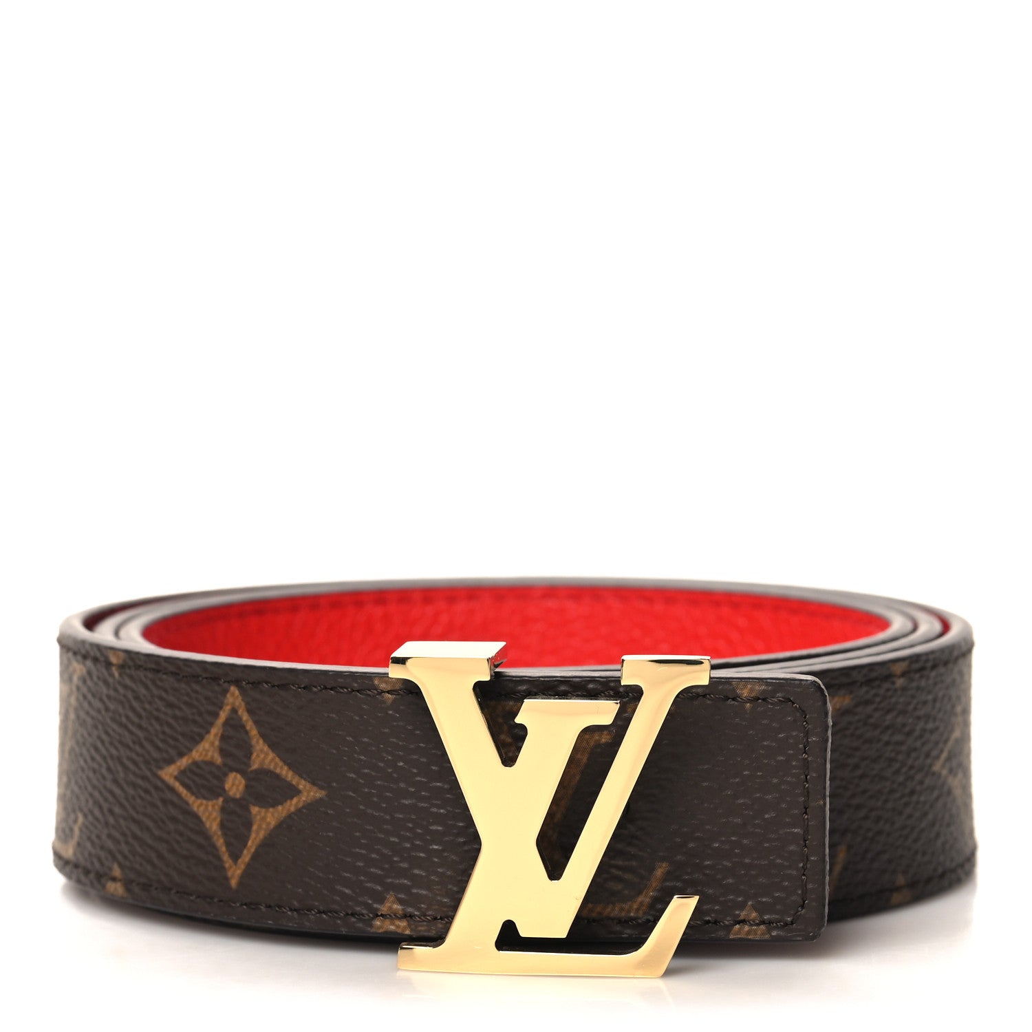 Louis Vuitton Monogram 30mm LV Initiales Reversible Belt 85 34 Coquelicot 1 of 5