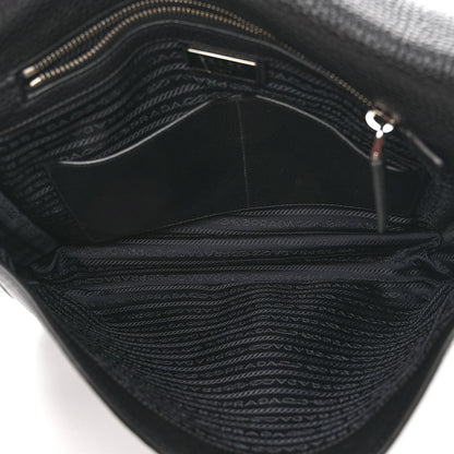 Prada Vitello Daino Flat Flap Messenger Bag Black 6 of 10