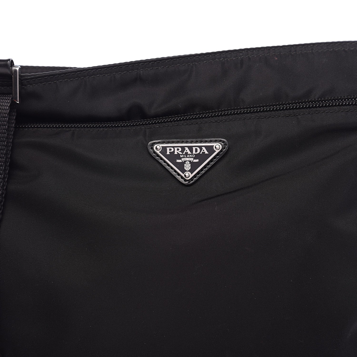 Prada Nylon Flat Messenger Bag Black 6 of 8