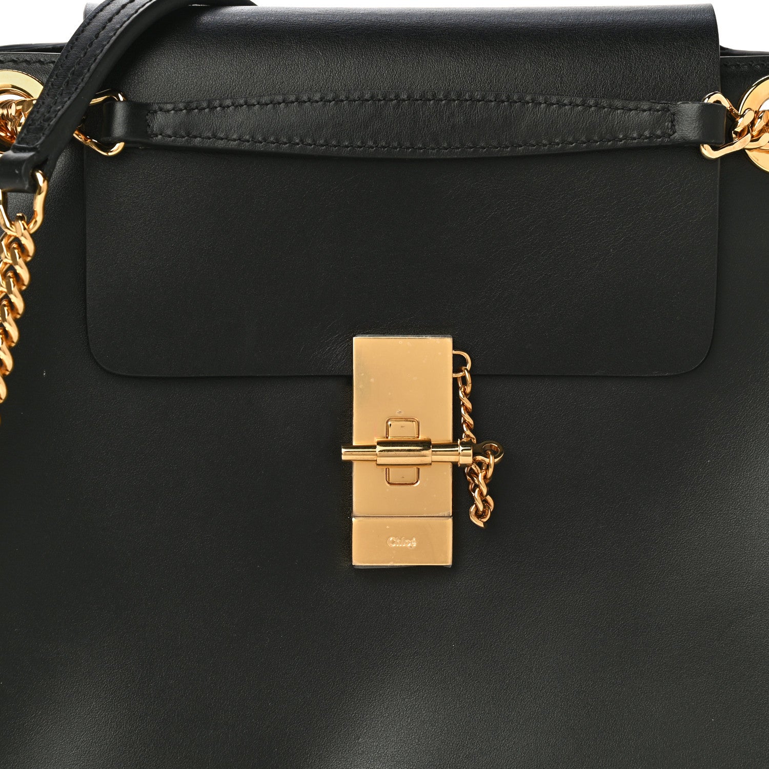 Chloe Shiny Calfskin Medium Annie Shoulder Bag Black 8 of 18