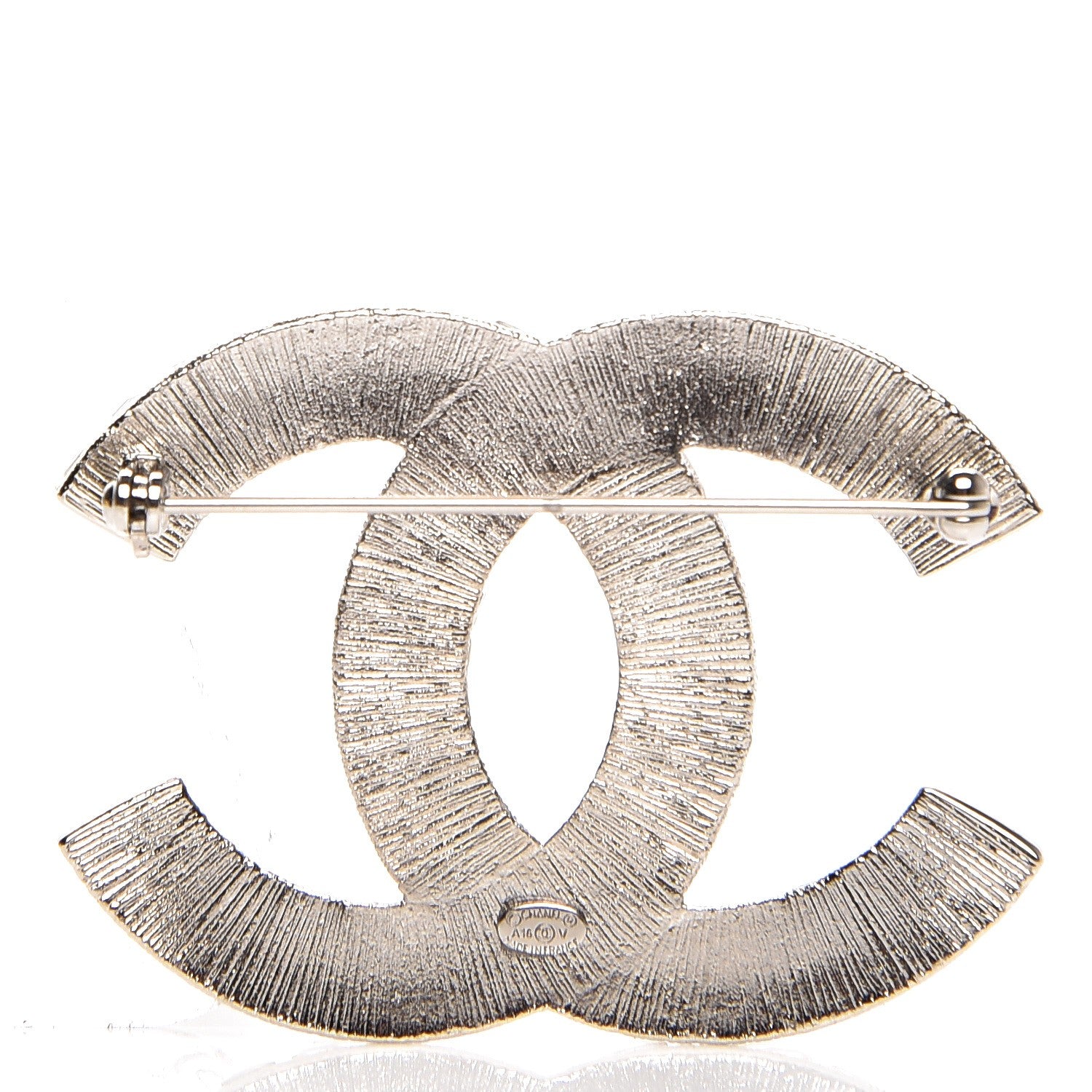 Chanel Baguette Crystal CC Brooch Silver 4 of 5