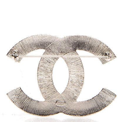 Chanel Baguette Crystal CC Brooch Silver 4 of 5