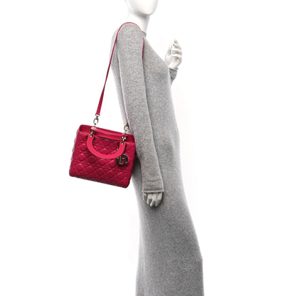 Christian Dior Lambskin Cannage Medium Lady Dior Fuchsia 2 of 10