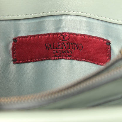 Valentino Garavani Calfskin Rockstud Wallet on Chain Water Green 6 of 16