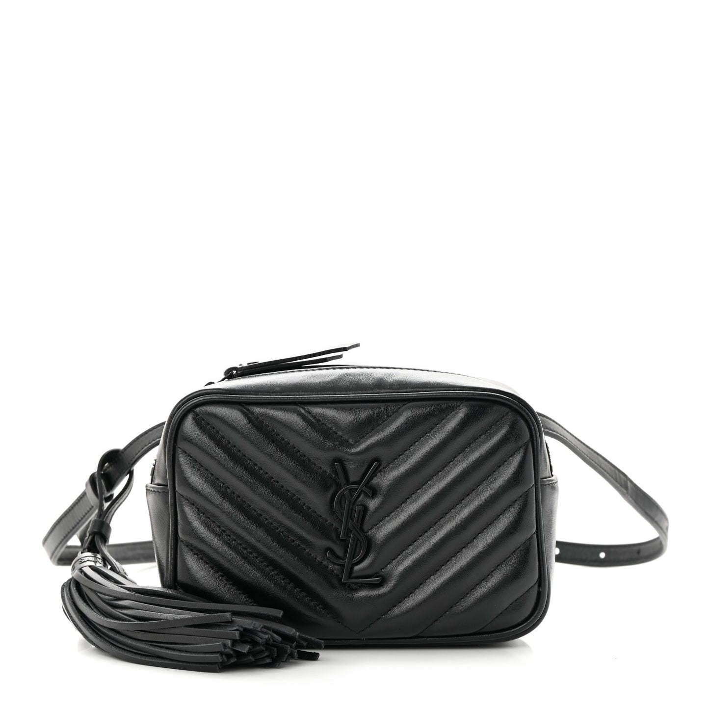 Calfskin Matelasse Monogram Lou Belt Bag Black