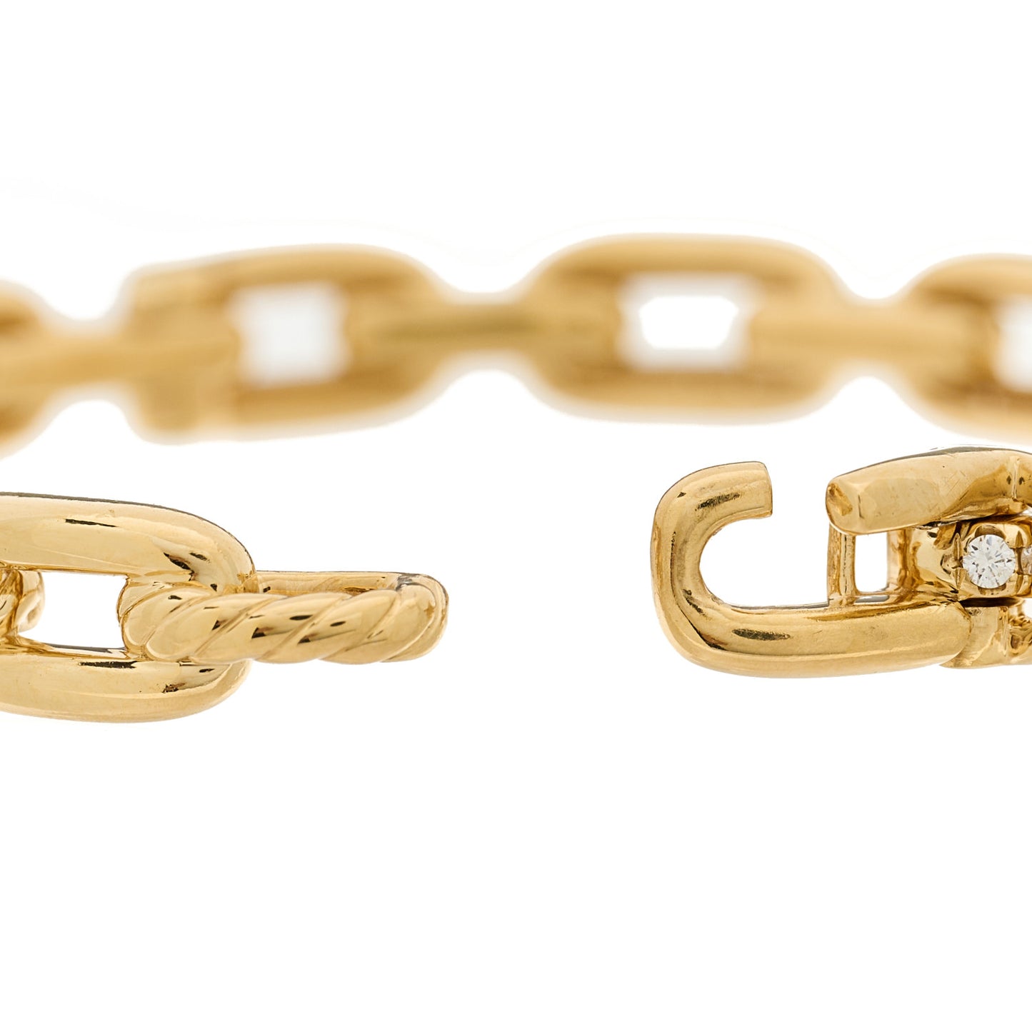 18K Yellow Gold Diamond 7mm Stax Chain Link Bracelet