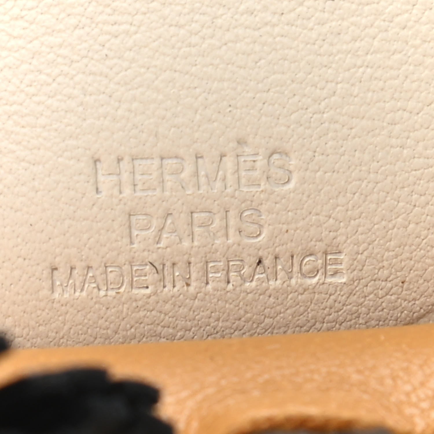 Hermes Milo Lambskin Grigri Rodeo Pegase Horse Bag Charm MM Sesame Black Nata 4 of 4