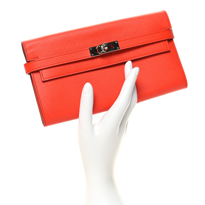 Hermes Epsom Kelly Longue Wallet Orange 2 of 9