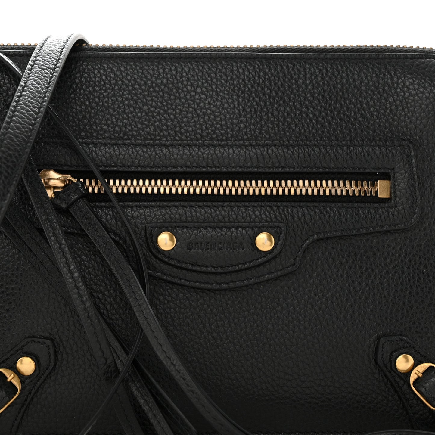 Grained Calfskin Neo Classic Gold Hardware Multipouch Black