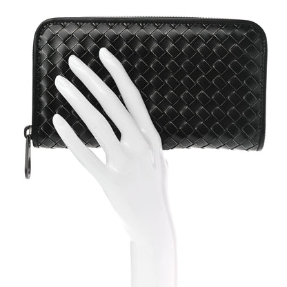 Bottega Veneta Nappa Intrecciato Zip Around Wallet Black 2 of 8