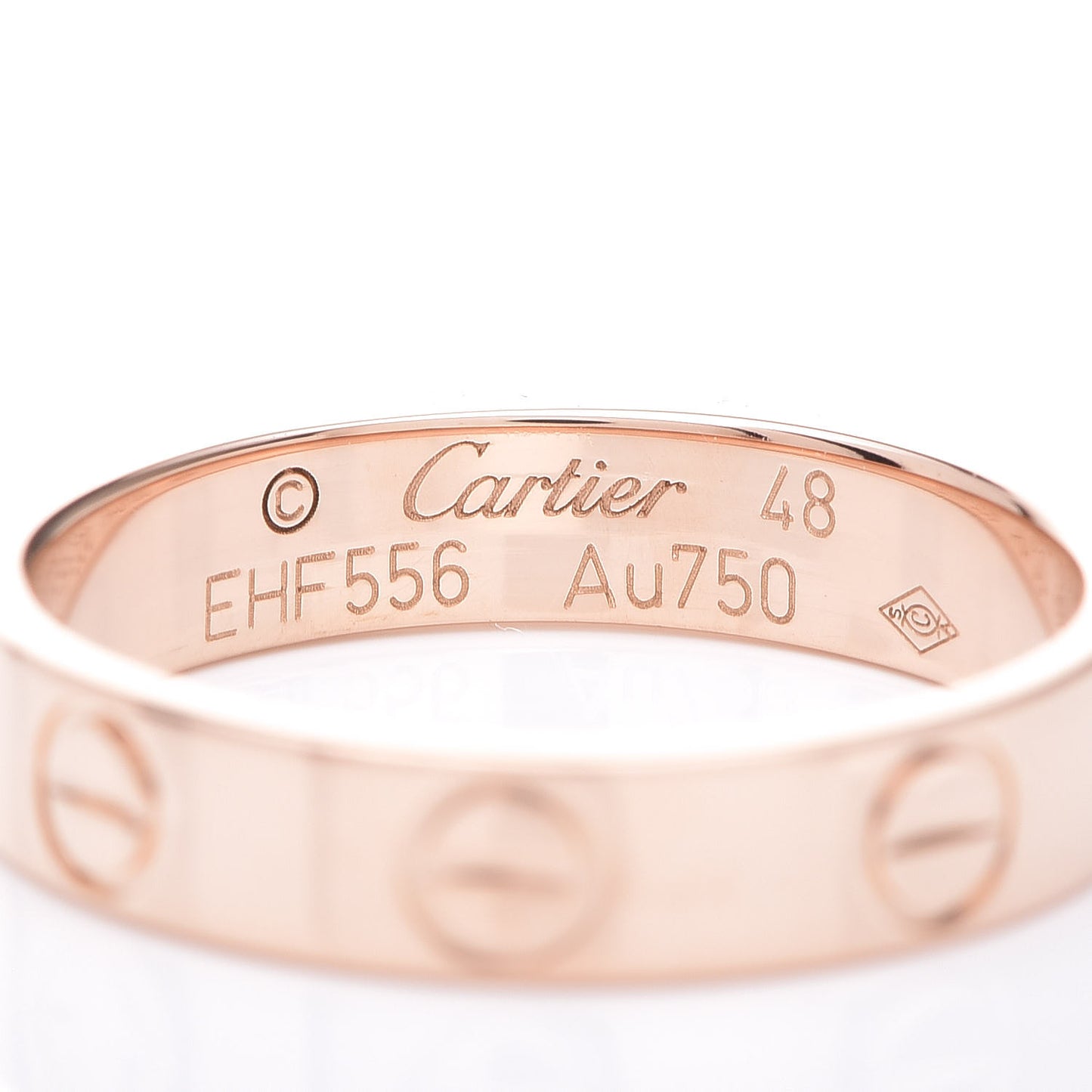 18K Pink Gold 3.5mm LOVE Wedding Band Ring 48 4.5