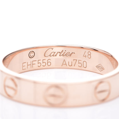 Cartier 18K Pink Gold 3.5mm LOVE Wedding Band Ring 48 4.5 4 of 5