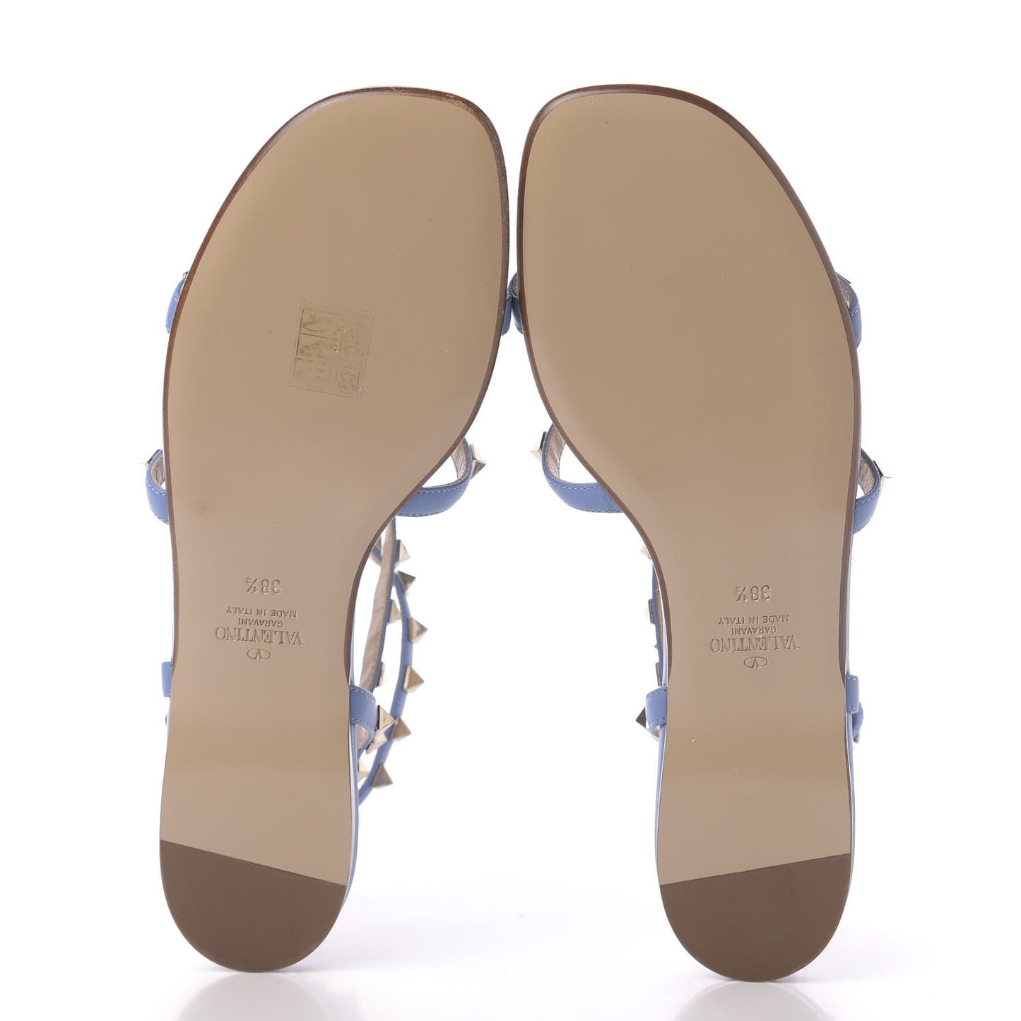 Nappa Rockstud Gladiator Flat Sandals 38.5 Angel