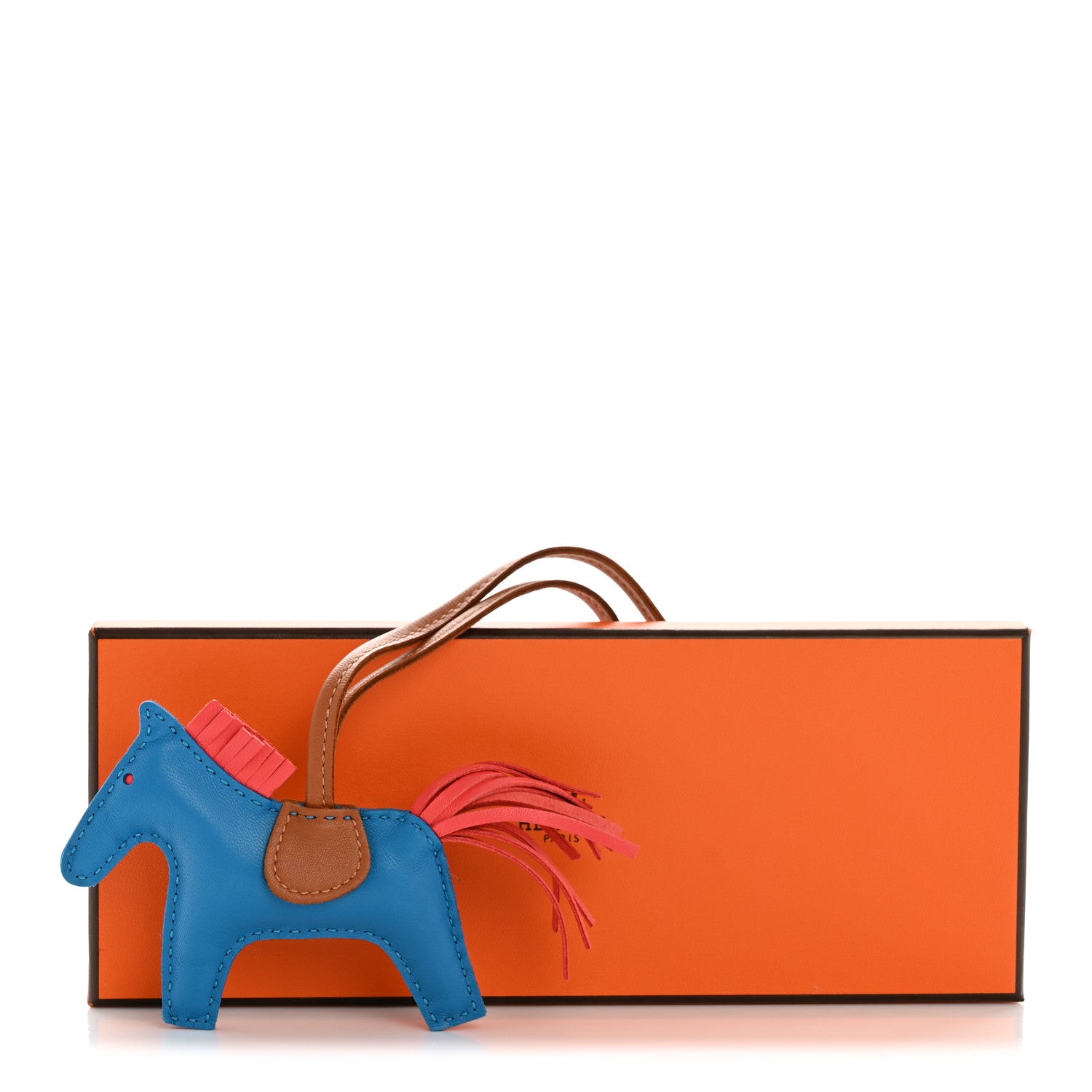 Hermes Milo Lambskin Grigri Rodeo Horse Bag Charm PM Blue Zanzibar 5 of 5