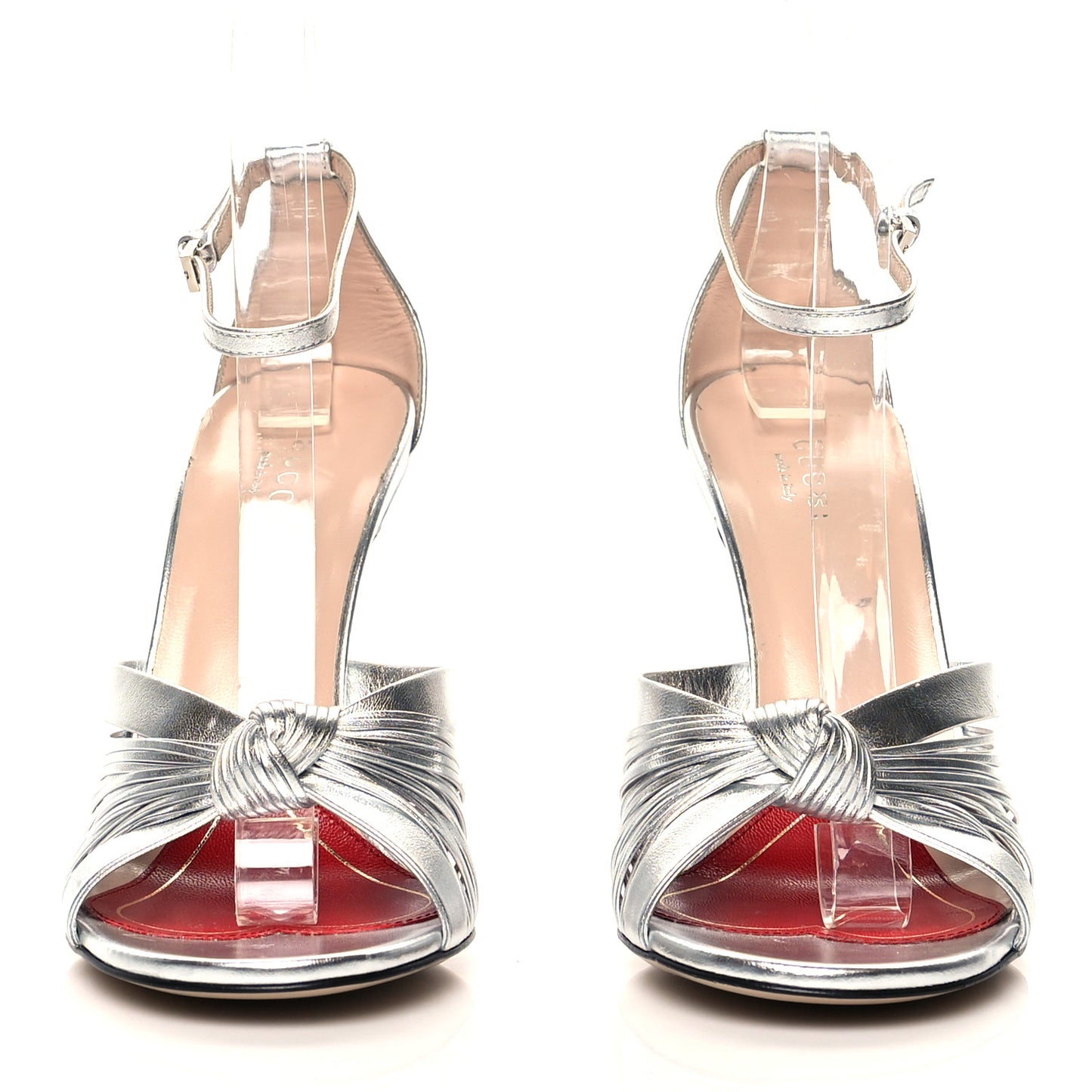 Metallic Nappa Allie Knot Sandals 38 Silver