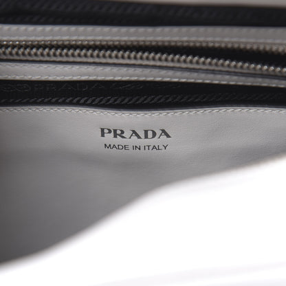 Prada City Calfskin Racing Logo Bowler White Black 6 of 9