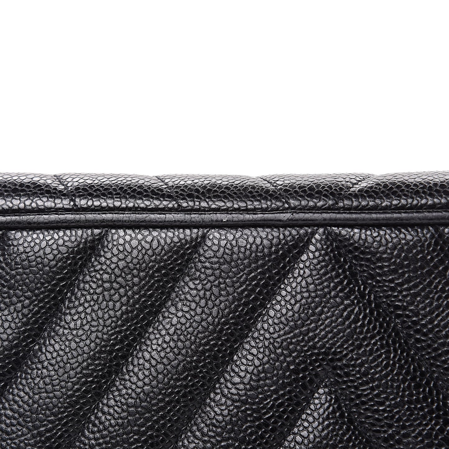 Caviar Chevron Quilted Maxi Single Flap Black