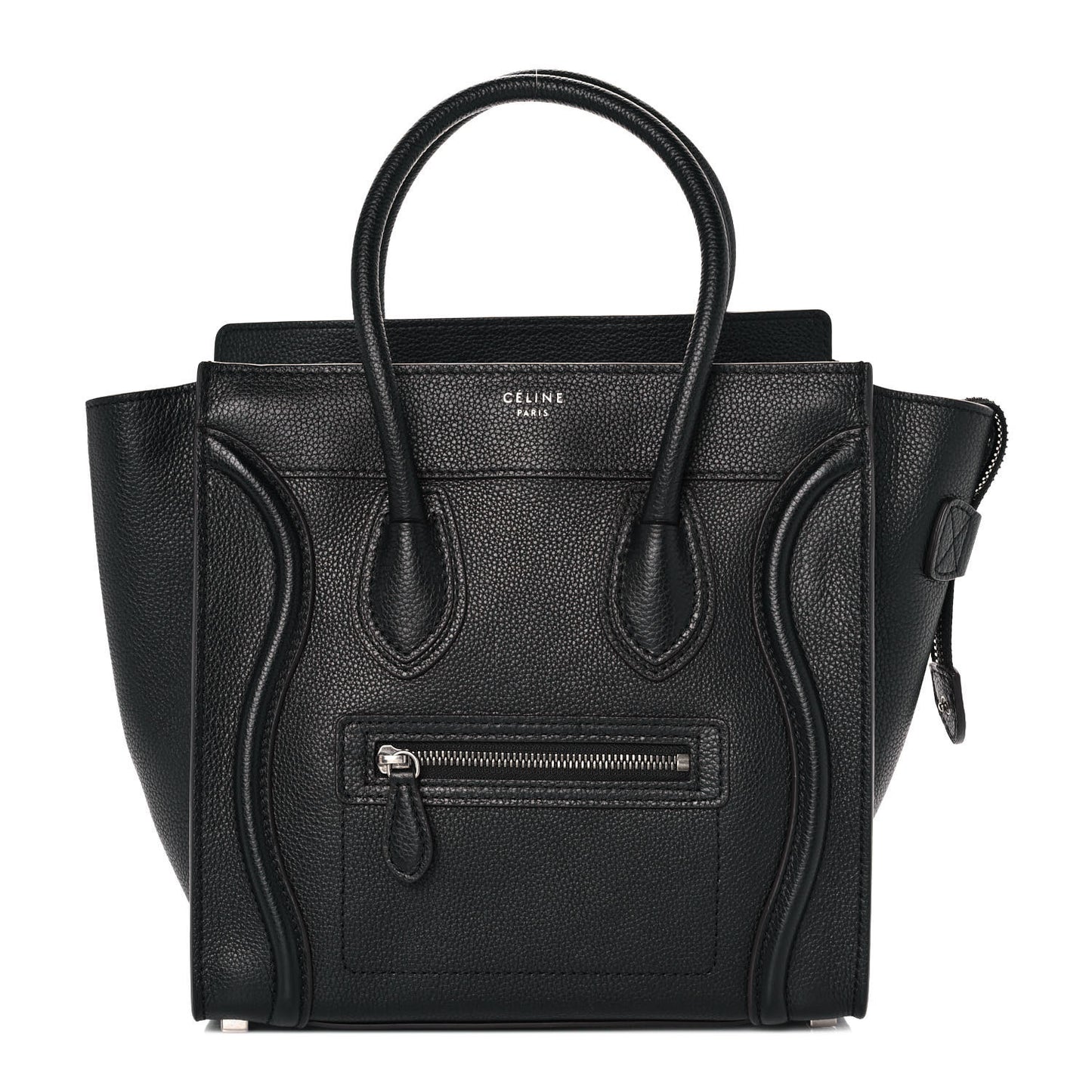 Drummed Calfskin Micro Luggage Black