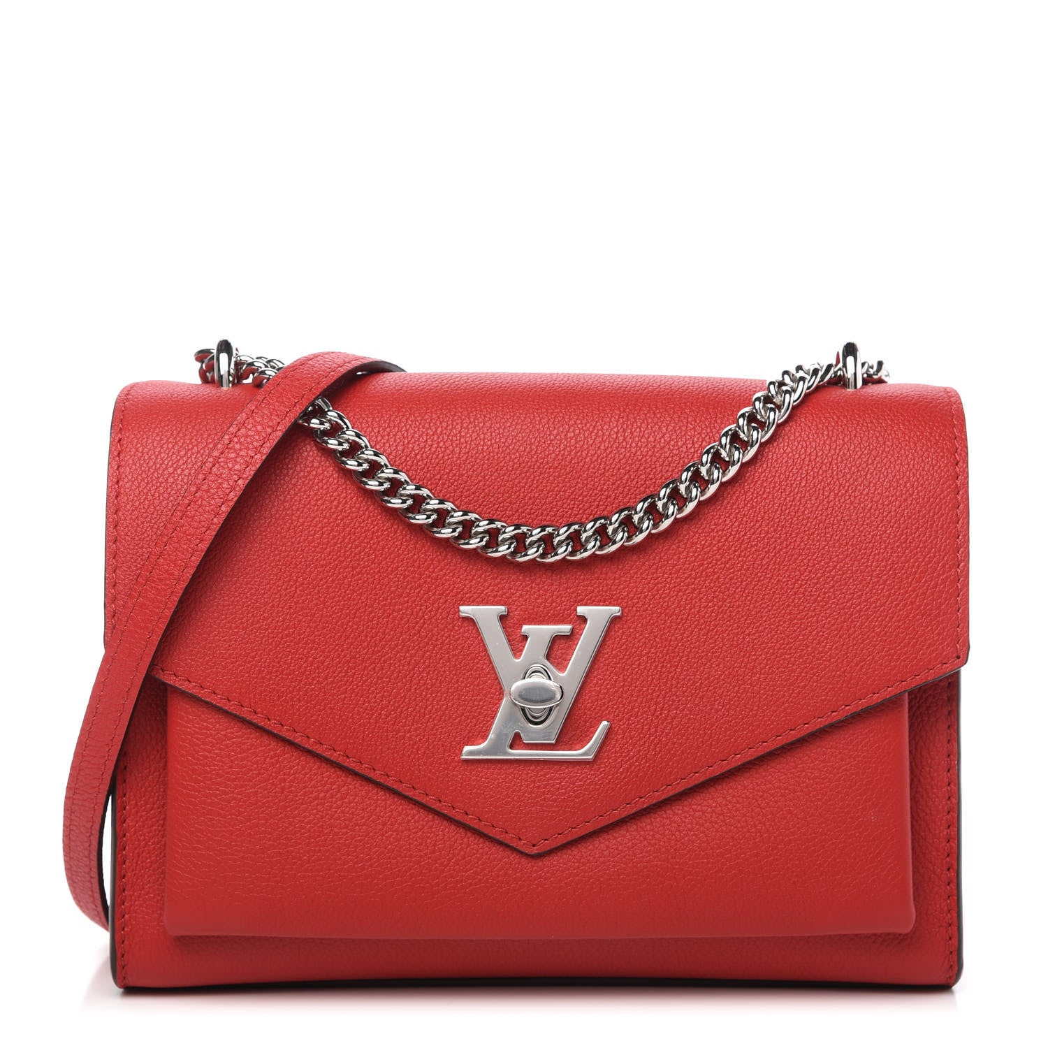 Louis Vuitton Soft Calfskin Mylockme Chain Bag BB Rubis 1 of 9