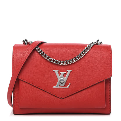 Louis Vuitton Soft Calfskin Mylockme Chain Bag BB Rubis 1 of 9