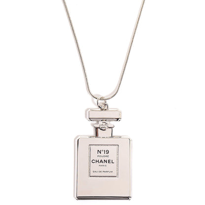 Chanel No. 19 Perfume Bottle Necklace Silver 1 of 7