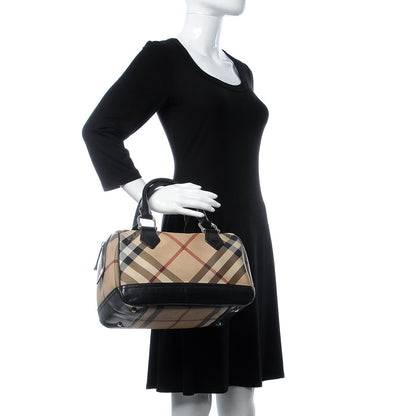 Burberry Supernova Check Patent Bowling Bag Black 2 of 22
