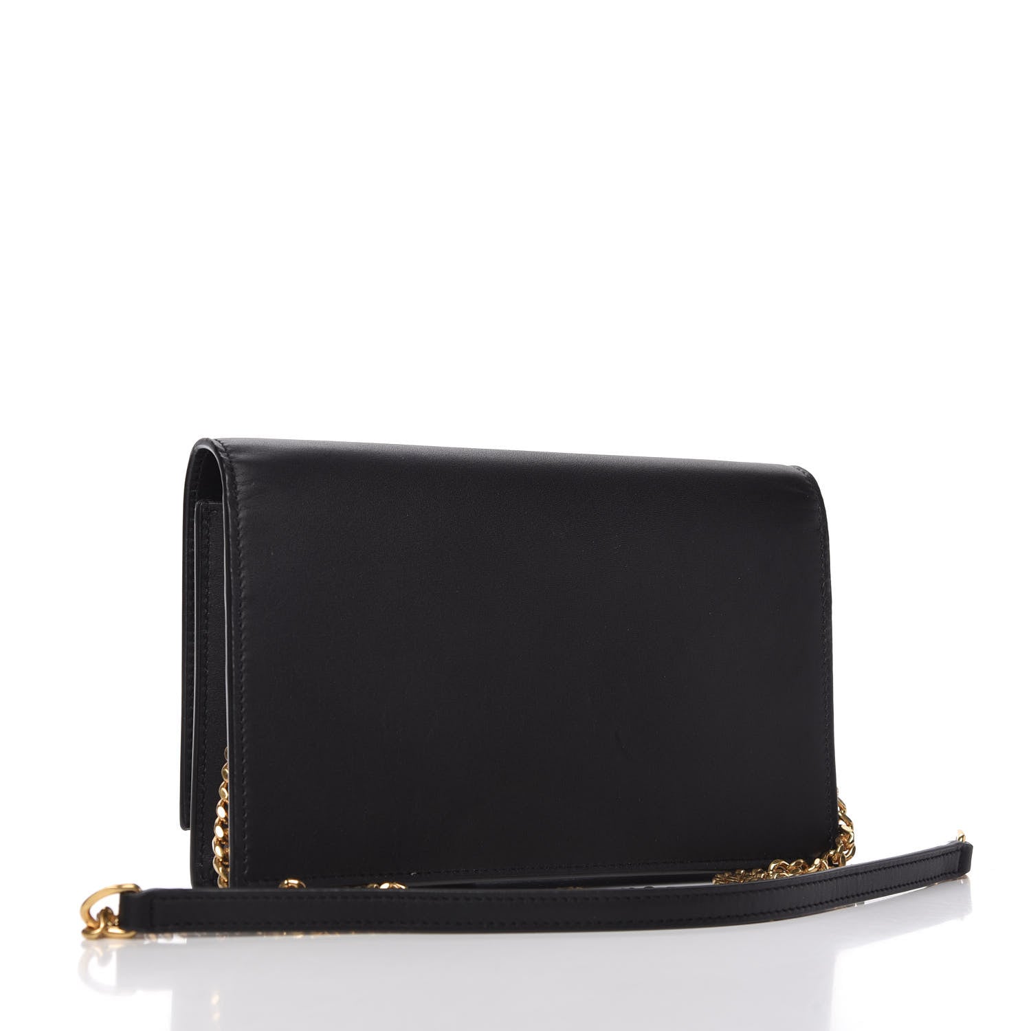Saint Laurent Smooth Calfskin Classic Monogram Kate Tassel Chain Wallet Black 3 of 10