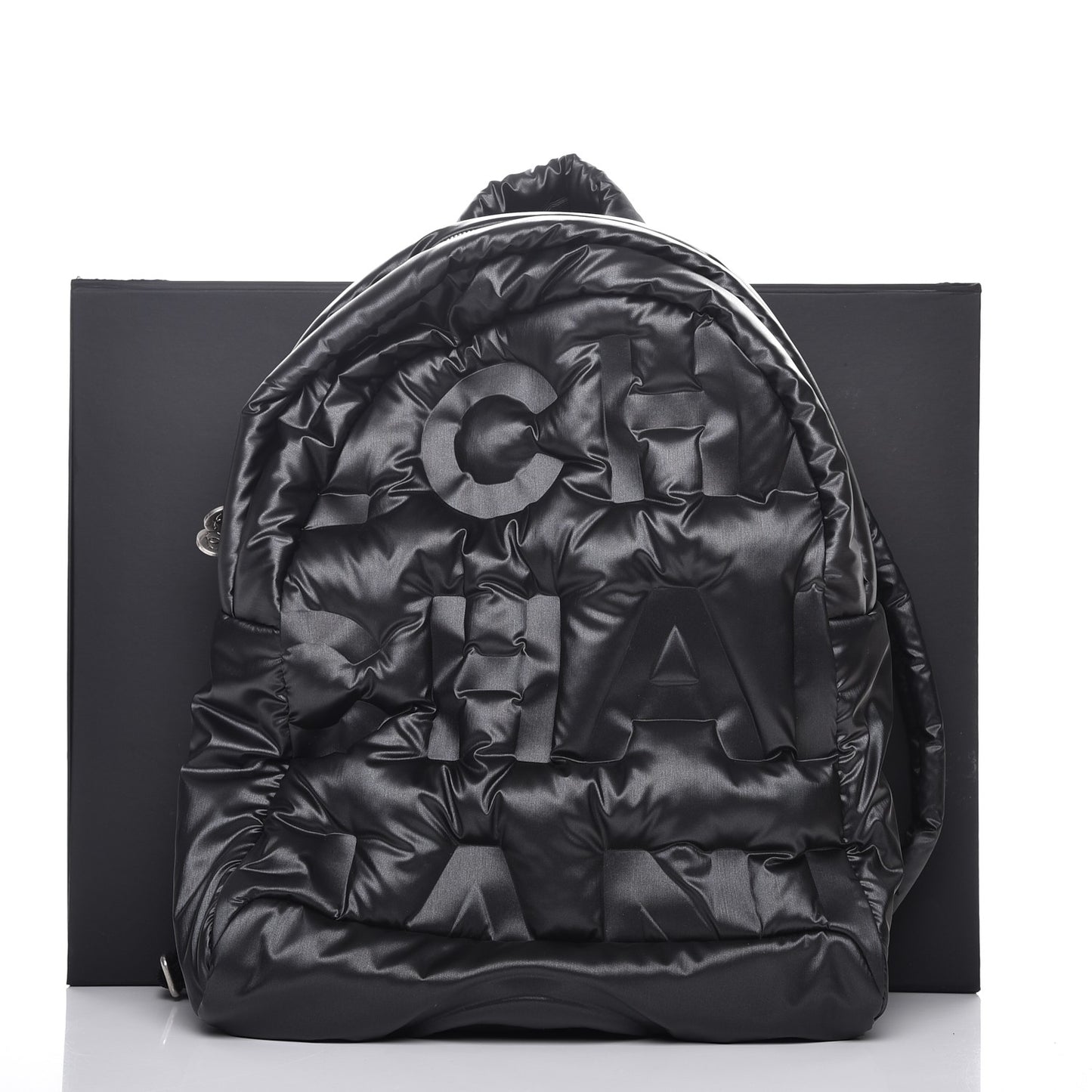 Nylon Embossed Small Doudoune Backpack Black