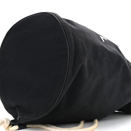 Chanel Canvas Drawstring Backpack Black White 9 of 17
