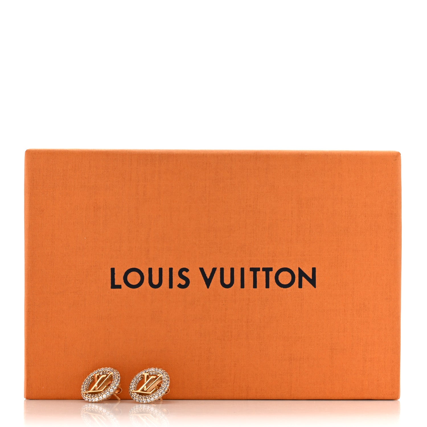 Louis Vuitton Metal Crystal Louise By Night Earrings Gold 8 of 8