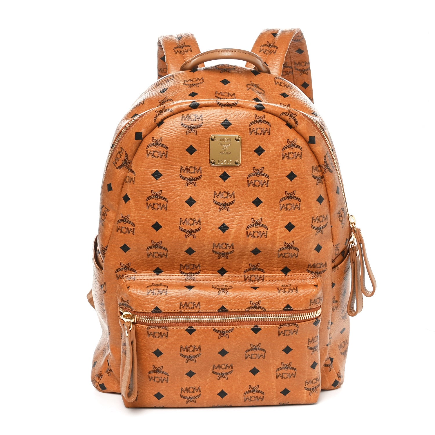 MCM Visetos Medium Stark Backpack Cognac 1 of 11