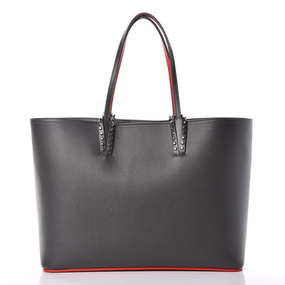 Christian Louboutin Calfskin Spikes East West Cabata Tote Charbon 3 of 11